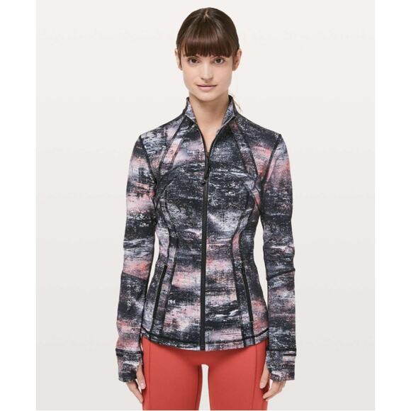 Lululemon Jacket Womens 8 Define Luon Azurite Poppy Black Full Zip Athletic Gym - Picture 1 of 14